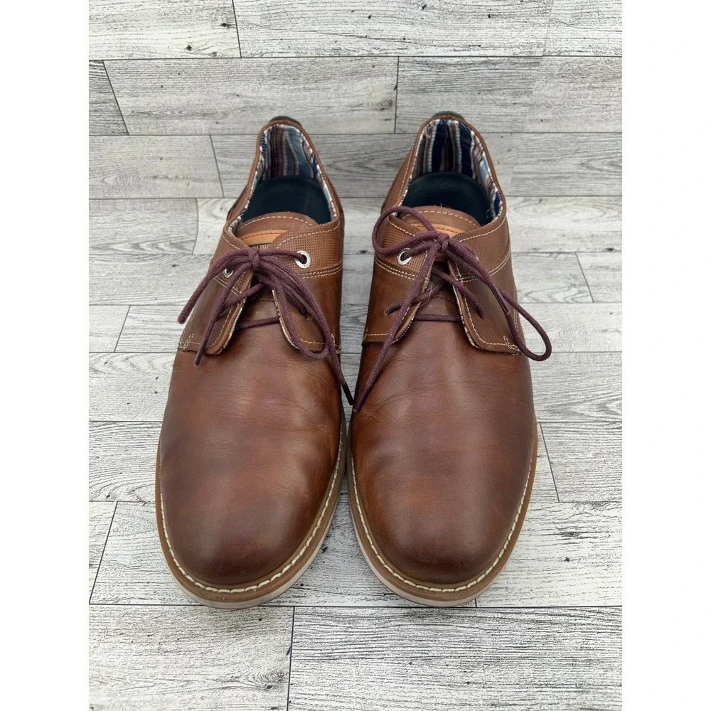 Pikolinos Mens Brown‎ Leather Lace Up Dress Shoes Oxford Comfort Casual